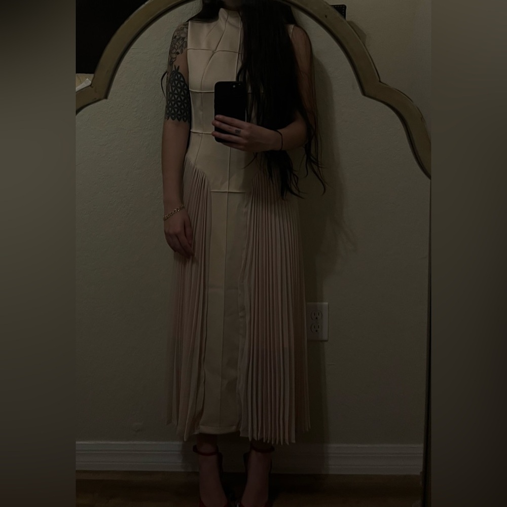 Cream midi dress